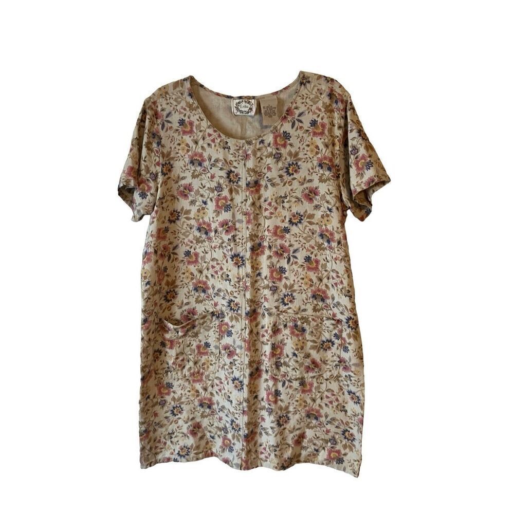 Erika Linen Floral SS Dress L